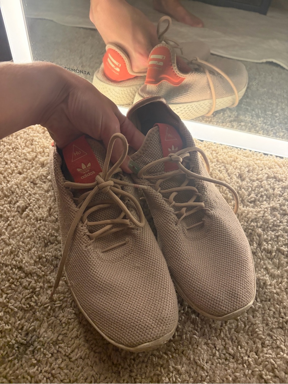 Adidas women’s Casual Knit Sneakers in Beige